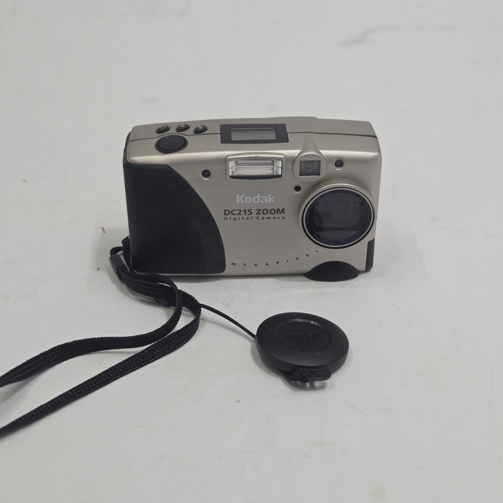 Vintage Kodak DC215 Zoom 1.0MP Digital Camera‎ Silver Champagne Tested Works